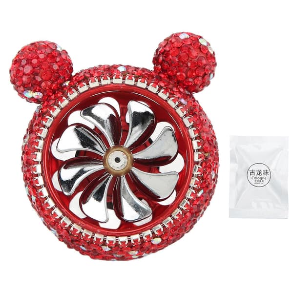 Bilventilasjon Duftdekorasjon Glitrende Rhinestones Søt Form Interiør Bilpynt Rød