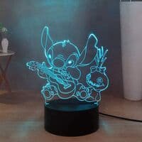 Lilo & Stitch Dukke Spiller Guitar LED Natlys til Soveværelset, Stitch