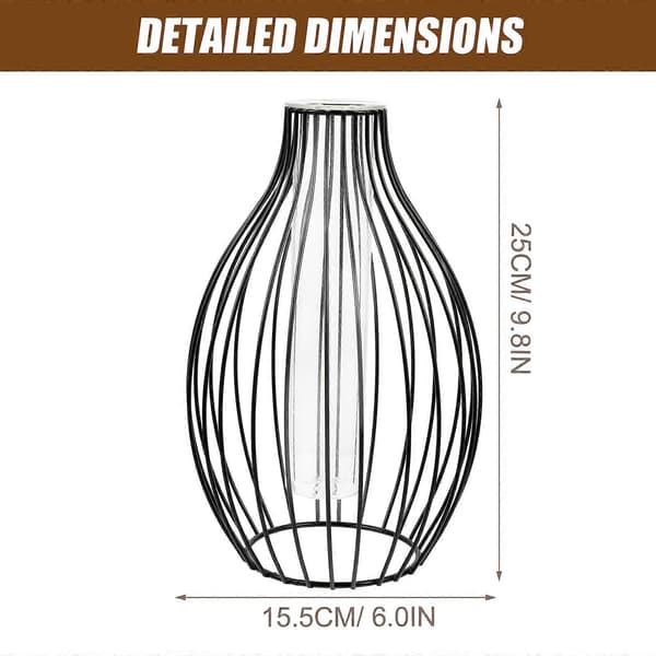 Modern stil minimalistisk hydroponisk vas järnkonst ihålig design vas dekorativ blomsterarrangemang vas