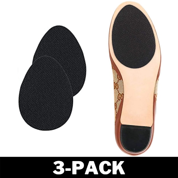 1 Par Självhäftande Halkfria Lädersulor för Högklackat 3-Pack