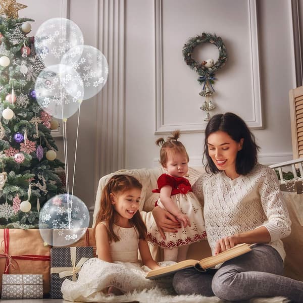 100 st Klar Snöflinga Ballonger Vinter Transparent Snöflinga Sen