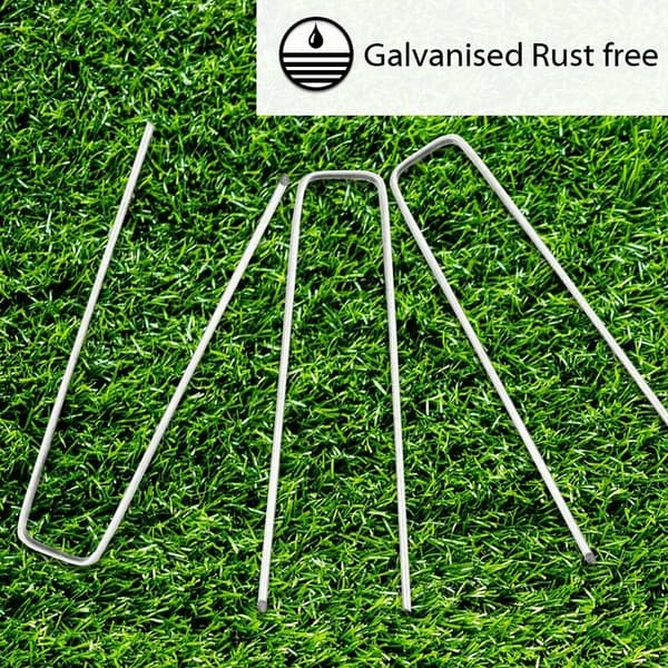 Sett med 10 galvaniserte hagestaker i stål, tykkelse 3 mm, bredde 4 cm,