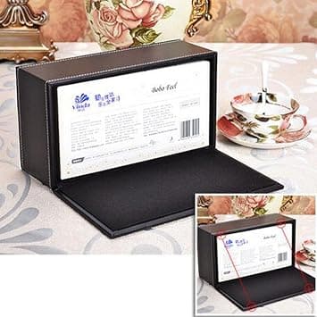 (Brun) Premium PU Lær Serviettboks - 20 x 12 x 9.5cm