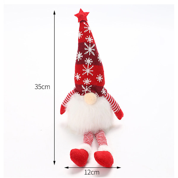 Lysande Stående Jul-Gnome, Varmt Glödande LED-ljus Inuti Plysch Jul-Gnome Med Infällbara Och Svängbara Ben För Mångsidig Högtid