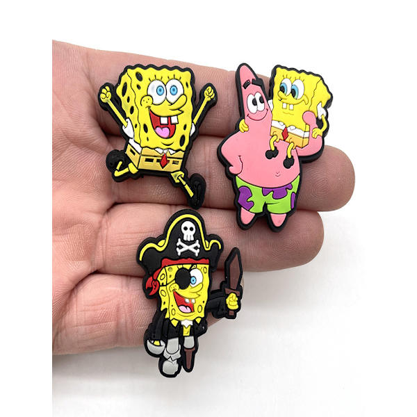 12 stk. DIY Spongebob sko-pynt, aftagelig