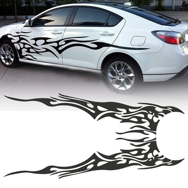 2 st 210,5 cm Flame Graphic Body Side Sticker Flame Motorsport Str