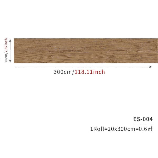 Självhäftande golvplattor med träeffekt, grå vinyl PVC (20 cm x 300 cm 0,6