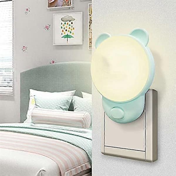 Nattlampe Barnas Stikkontakt Med Bryter Led Nattbordslampe For Plugglys Egnet For Soverom 2 stk