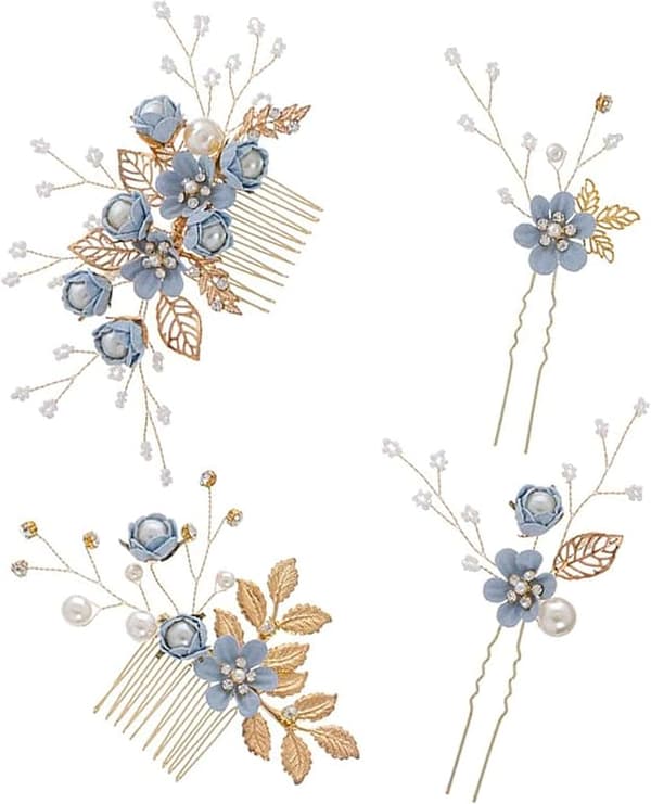 4 Stykker Bryllupshårbroche Dekorative Hårkamme Blomsterhårkamme
