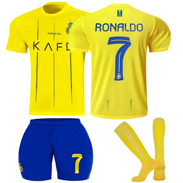 2023-24 Al-Nassr FC fotbollsdräkter för barn No.7 Ronaldo 10-11 years