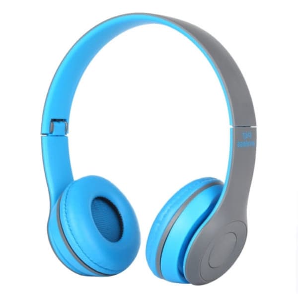P47 Vikbara trådlösa Bluetooth-hörlurar med 3,5 mm ljuduttag, MP3 / FM / Samtal Blå Blå
