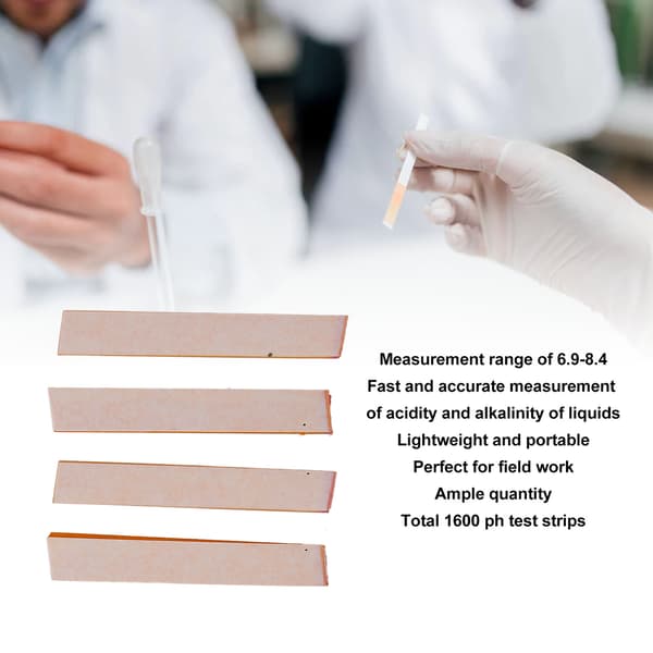 PH-teststickor 6,9–8,4 mätområde 1600 stickor vattenkvalitetstestpapper för mat akvariumtestning alkalisk syra