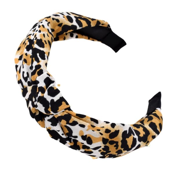 Hårbøjle til kvinder med leopardprint, leopardprint hårbånd mode knude design blødt og behageligt materiale elastisk hårbøjle til daglig brug Leopard color