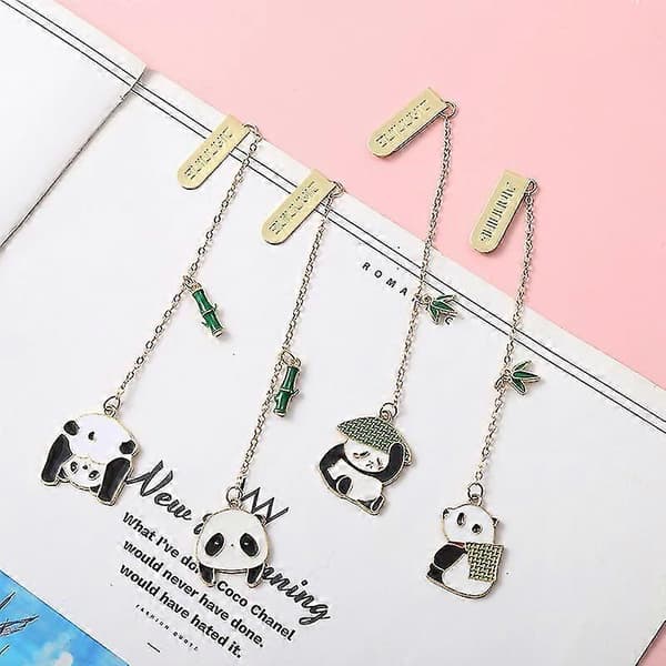 Bogmærker Søde Panda Formede Metal Bogmærker Pakke Med 4