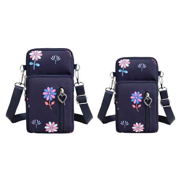 2 st Telefonväska Plånbok Crossbody Väska Lättviktsfickor Sport Armband Väska, 19*10*6cm+17*9*5cm