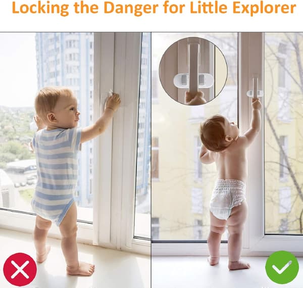 Babysikkerhetslås Dørstopper (forbedret), 2-pakning Barnesikkerhetslås