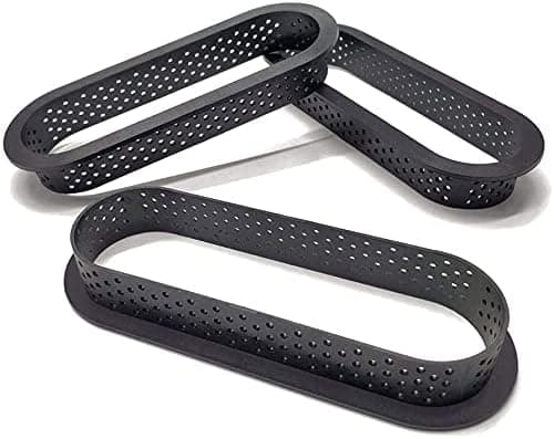 8 STK Kageform Perforeret Udskærer Oval-form Mousse Cirkel Ring Pi