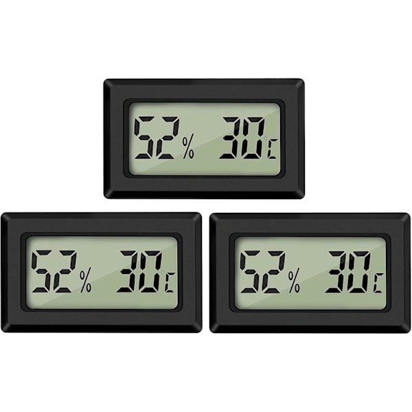 Temperaturmätare för inomhusbruk, 2-i-1 Hygrometer med digital LCD-display (3-pack)