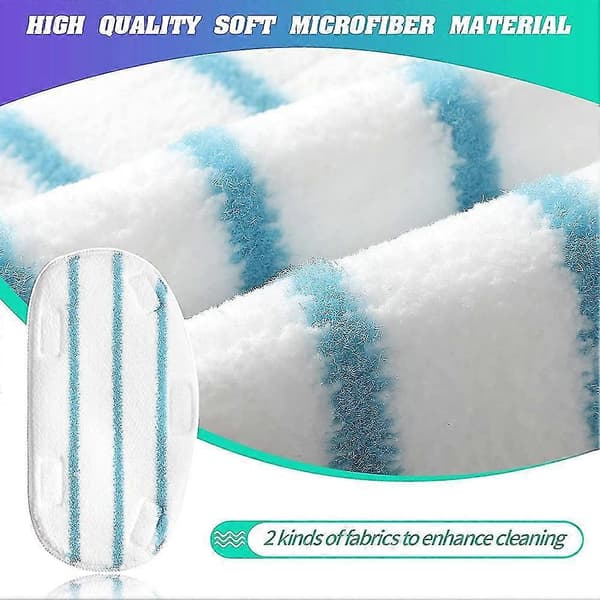 6-pak Mikrofiber Udskiftningsklude til Dampmoppe Kompatible med Pursteam Thermapro 10-i-1 Mop Ac