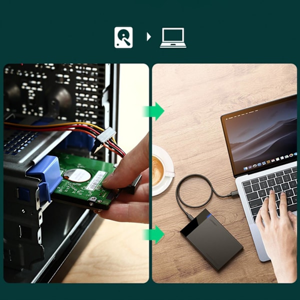 Ugreen 2.5'' SATA HDD Box USB 3.0 Drive - Svart