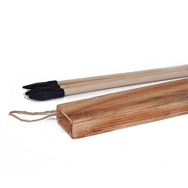 80cm Träbåge och pilset för barn nybörjare med 3 säkra pilar koger ungdom långbåge bågskytte set barn övning leksak present set A