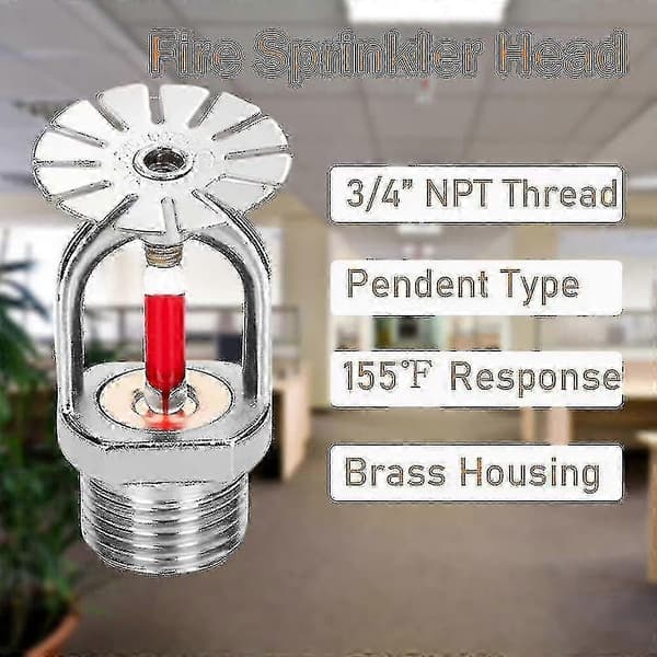 5 stk. Brannsprinklerhode 3/4 tommer Pendeltype 155 Vannspray Ned 68 Messing Sprinklerhoder 3/4\" Npt
