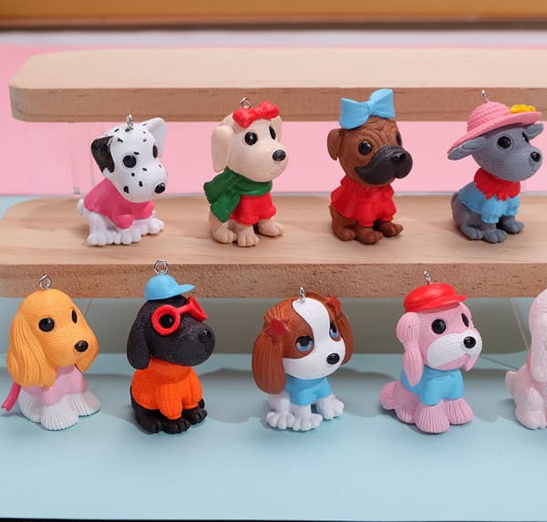8 stk. hundekagepynt, hvalpekagepynt, minihund