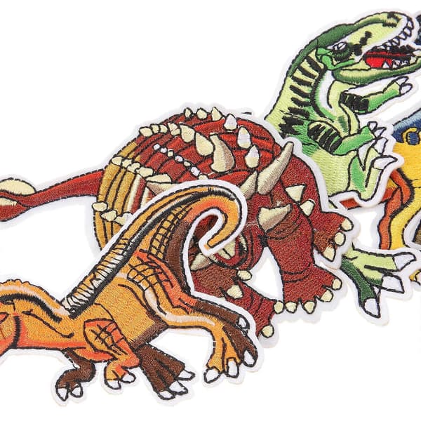 14 stk. nydelige dinosaurbroderte lapper DIY klesklistremerker stofflapper klesdekorasjoner