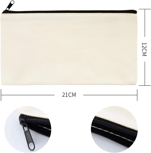 10 stk. DIY Tom Canvas Opbevaringspung Ecru Tilpasselig