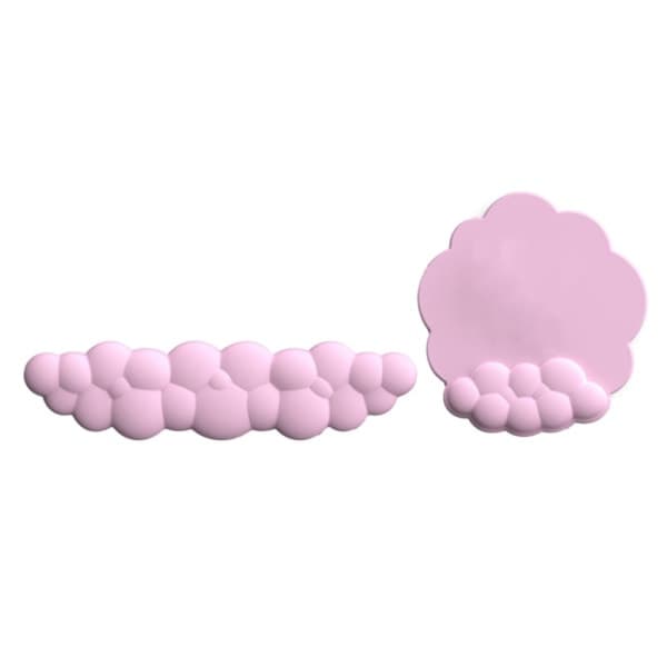 Skyformet håndleddsstøtte og musematte sett ergonomisk smertelindring søtt skrivebordstilbehør sklisikkert sett hvit Hvit Pink