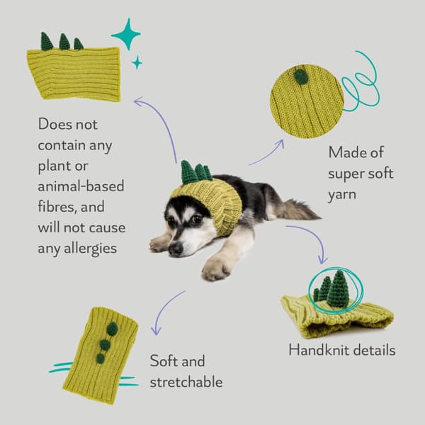 （Medium）Zoo Snoods Mjuka Garn Öron Skydd Hund Dinosaurie Kostym - Lar