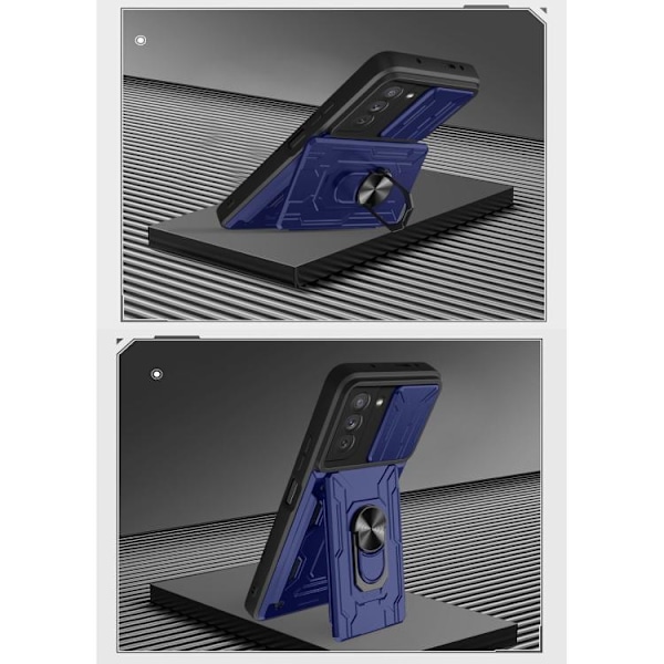 Samsung Galaxy S21 FE Skal Camshield Hybrid Ring Röd