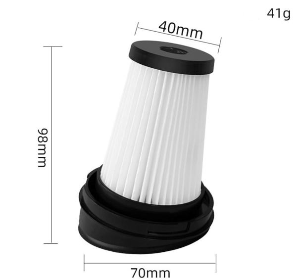 2 stk. erstatningsfiltre tilbehør, hvid+sort, 9,8*7 cm
