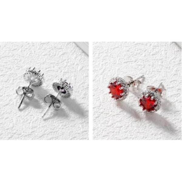 Klassisk Birthstone Örhänge Röd