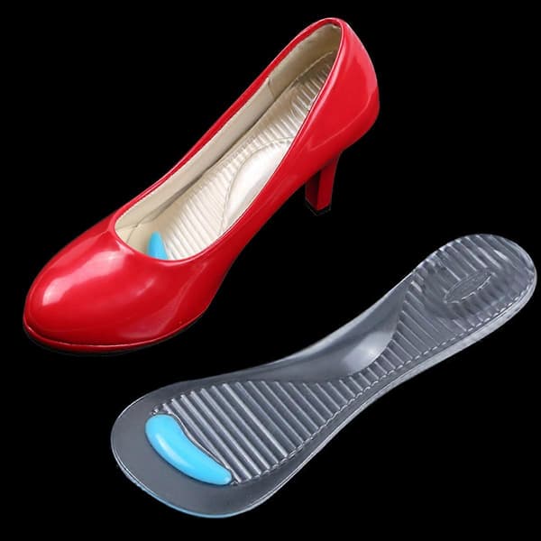 1 par högklackade skor Pad Kvinnor Gel Massage Arch Support Inläggssulor (Blå och Vit)