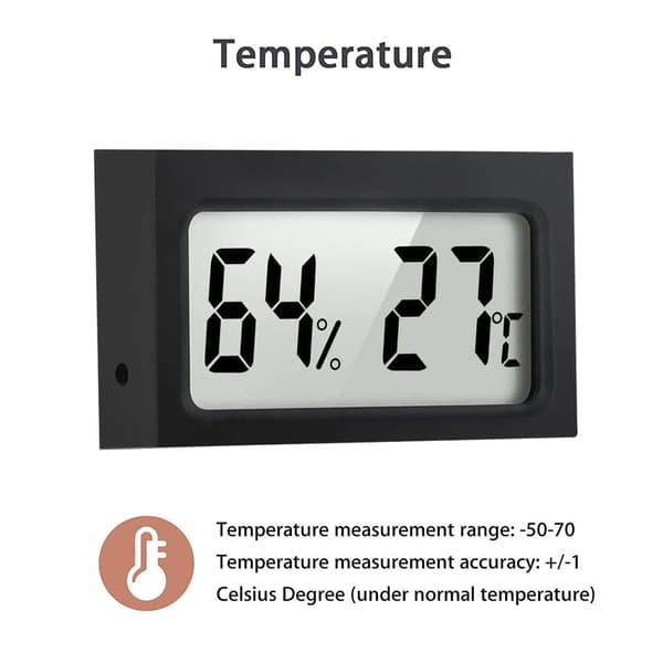 5-pakning mini digital temperatur fuktighetstermometer, termometer