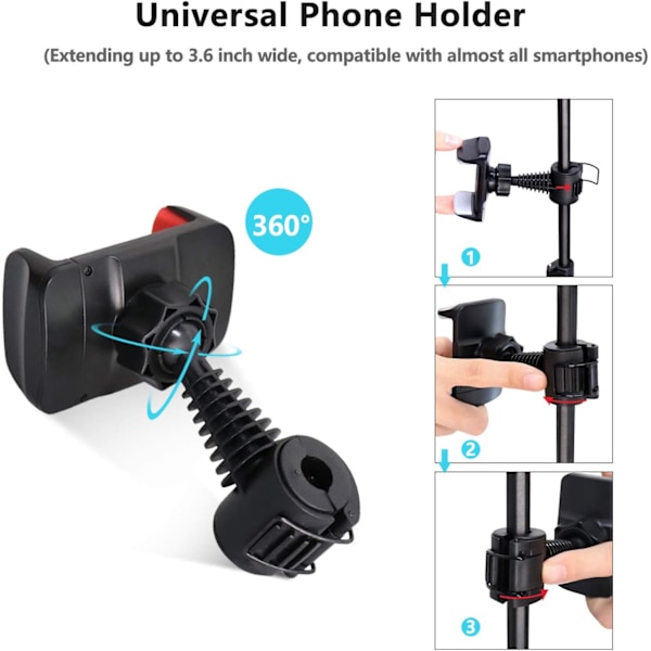 Ring Light för Perfekta Selfies, Universell Kompatibilitet för Smartphones, Dimbar LED med Justerbar Ljusstyrka, Tripodstativ med Roterande Telefonhållare