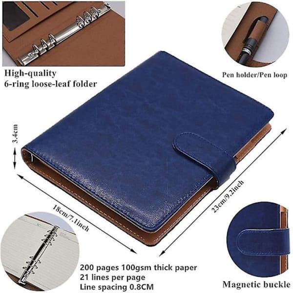 Notesbog A5 Læder Filofax Genopfyldelig Dagbog Executive Konferencemappe 6 Ring - Perfekt