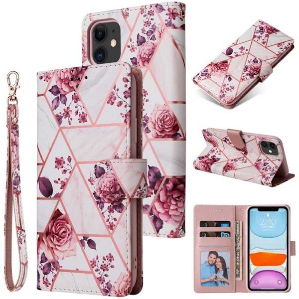 iPhone 11 Trendigt Plånboksfodral Sparkle 4-FACK Rosa