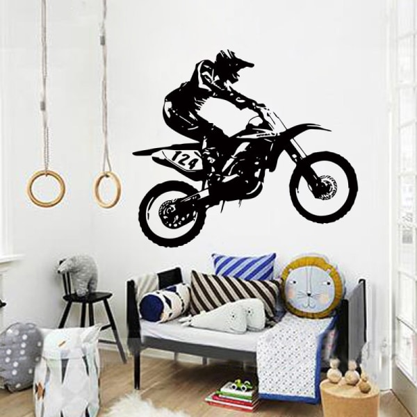 Väggdekal / väggdekal motiv: motorcyklist med smutscykel