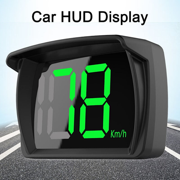 Plug and Play Bil HUD Head-Up Display för Fordon, LED Stor Teckensnitt Display GPS Digital Hastighetsmätare, Varningsfunktion för Överhastighet, Körriktning, Vägtull