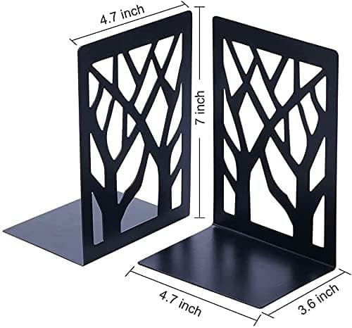 Moderne bokstøtter med tre-design, solid og rustfritt materiale for langvarig bruk, vakkert design og flott gave til bokelskere, kraftig metall