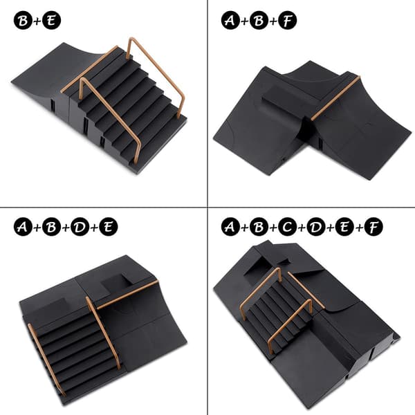 Mini Skateboard Rampe og Tilbehørssett, Skatepark Deck Truck B