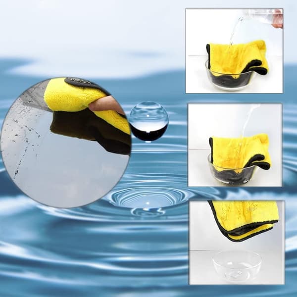 10 stk. mikrofiber bilklude, superabsorberende dobbeltsidet tørreklud