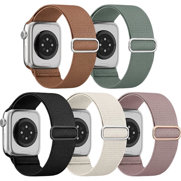5-pack stretchig nylon kompatibel för Apple Watch Band 38 mm