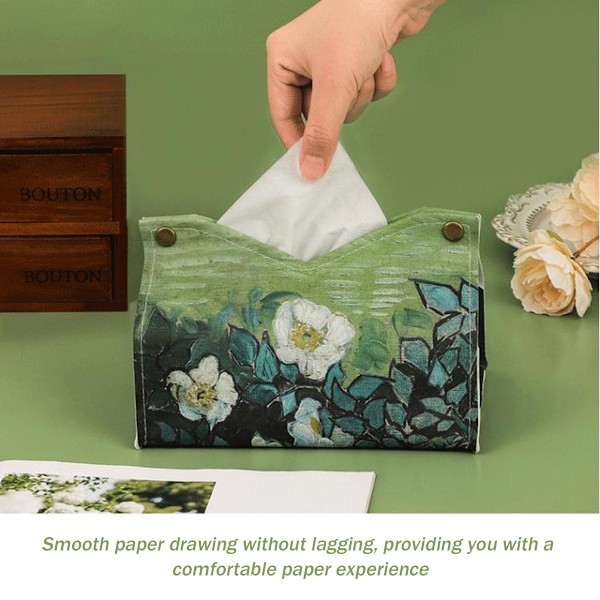 Elegant Rektangulär Tissue Box Organizer, Stilren Design Vattenresistent PU Läder Dekorativ Tissuehållare För Badrum Och Vardagsrum, Vikbar Och