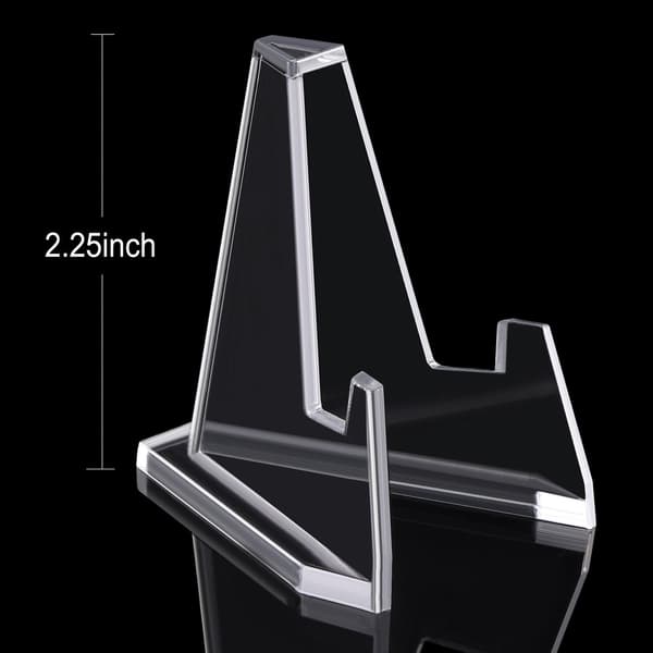 12-pack Kristallklara Mini Kortdisplayer i Akryl, 5,7 x 4,5 cm, Elegant Triangeldesign, Stabil Samlarutställning, Lämplig För Föremål Under
