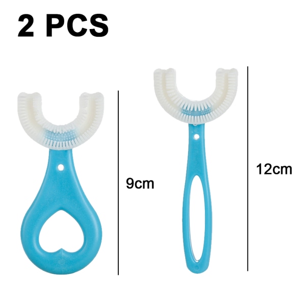 2st U-formad tandborste för barn, lämplig för barn i åldrarna 2-6