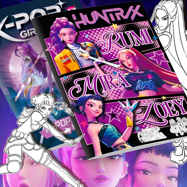 2-pack \"Hunter Girls\" målarbokset: Blå och rosa