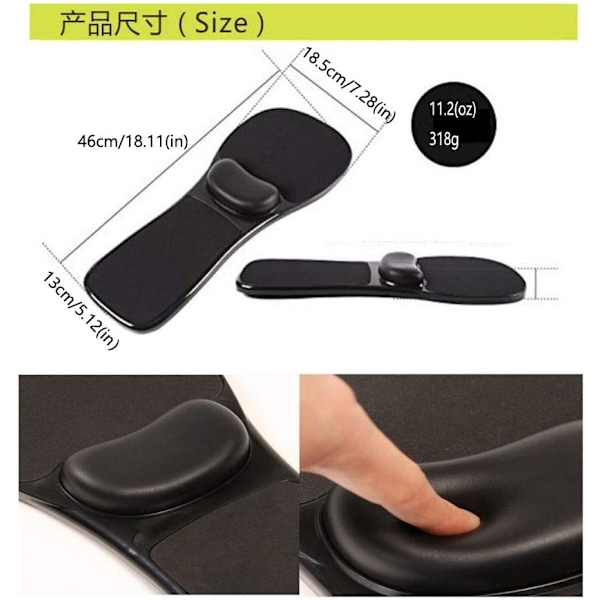 Ergonomiskt Armstöd för Skrivbord och Stol, Justerbart Armstöd med ABS-material, Spelskydd, Handledsstöd, Tryckavlastning, Stol